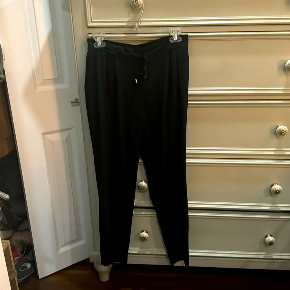 Black dress pants with drawstring